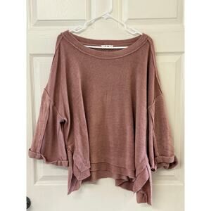 Kye Mi Dusty Mauve Exposed Seam Oversized Knit Sweater | Size L